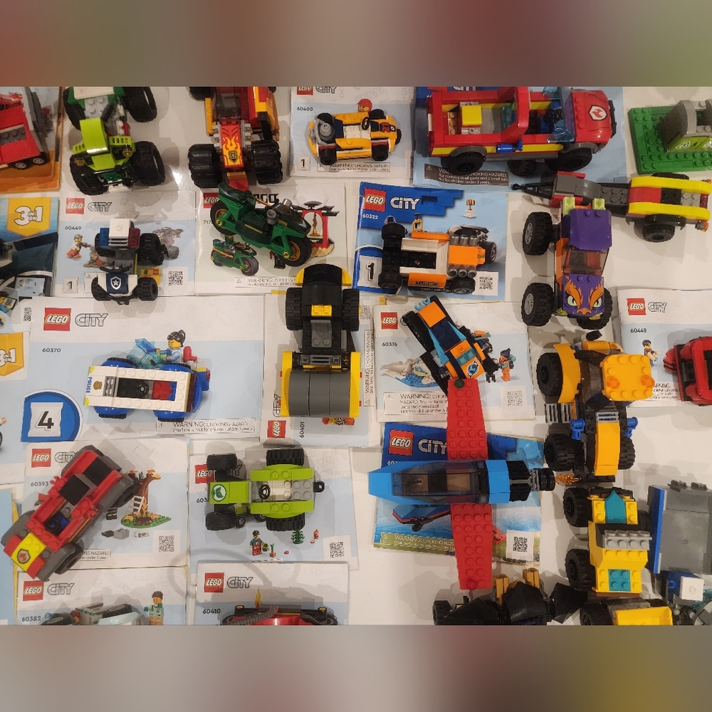 Lego Lot Of 30Mixed  Legos Some Complete , Some With Missing Pieces, Manuals